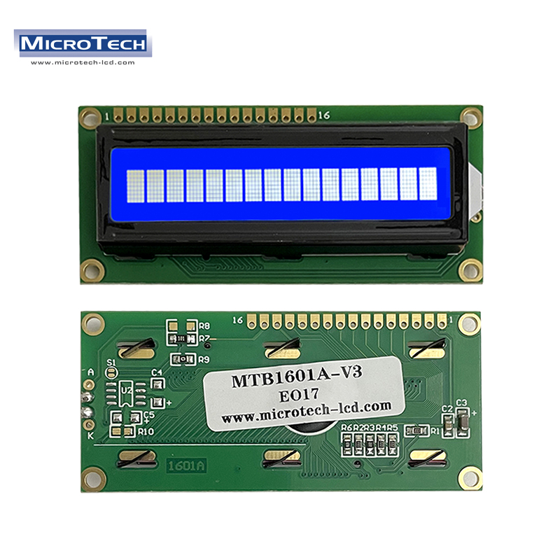 1601A COB 16*1 point monochrome character STN blue film white character dot matrix serial port module